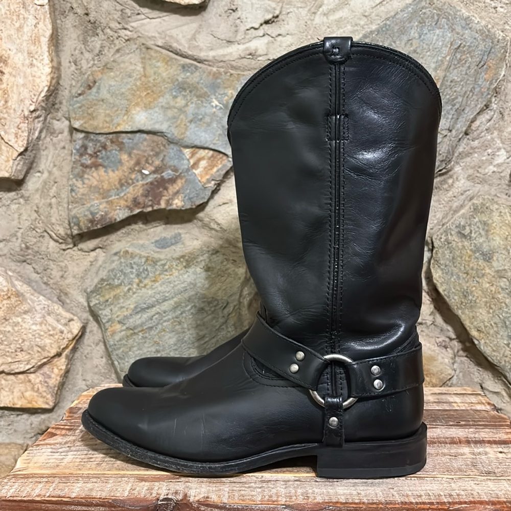 Frye Wyatt Tall Harness Boot Blk 8.5